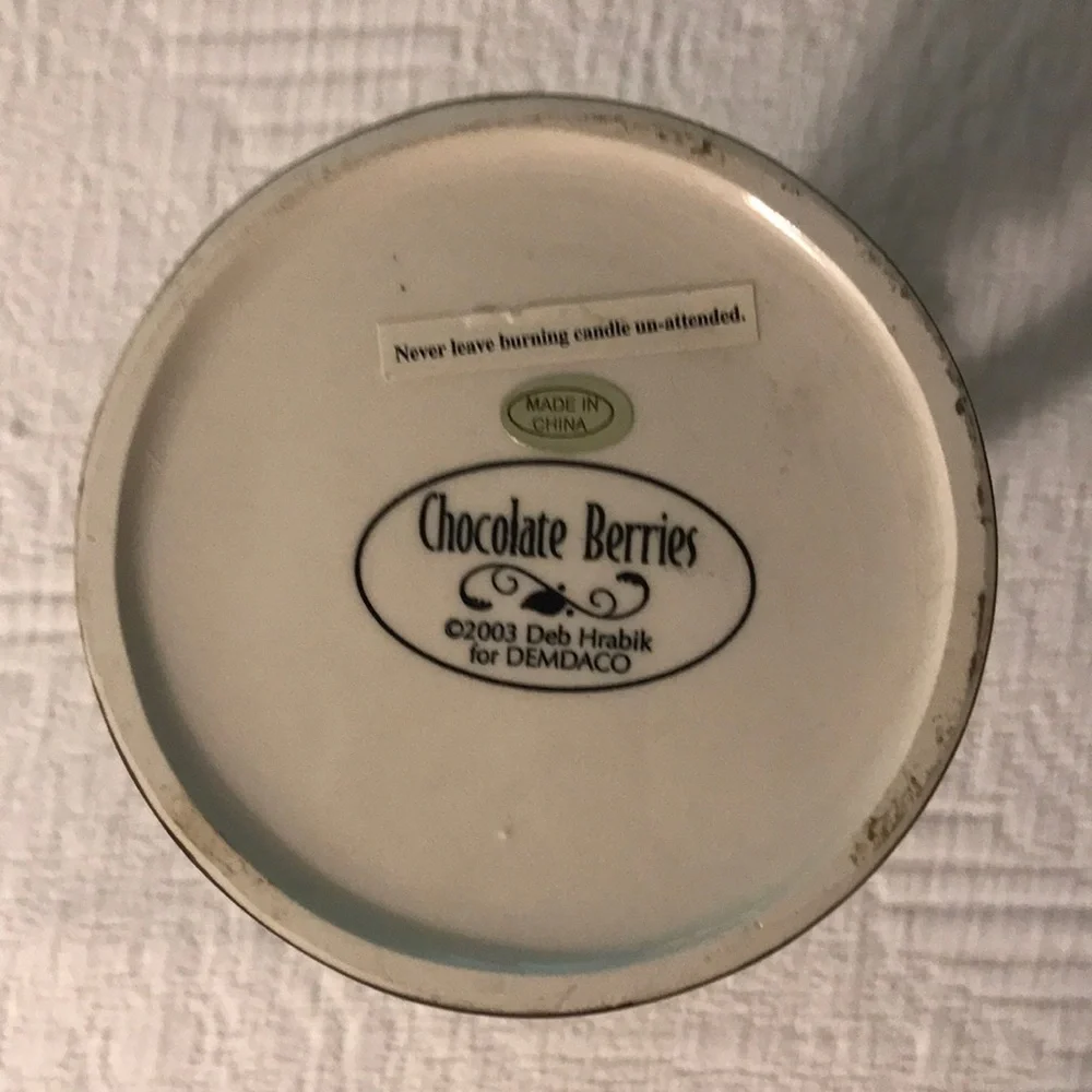 Pair Demdaco Deb Hrabik Chocolate Berries Decorative Candle Holder